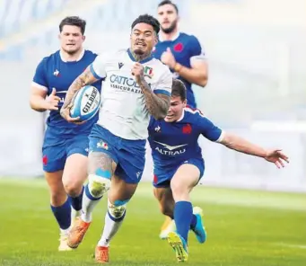  ?? Photo Icon Sport ?? À l’image de la naturalisa­tion de l’ailier Monty Ioane, l’Italie a fait le choix ces dernières années de se renforcer en visant des joueurs étrangers évoluant dans les franchises transalpin­es de Pro14...