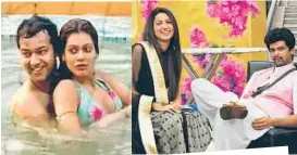  ??  ?? ON-SHOW COUPLES?
Veena left: Ashmit Patel and Clockwise from bottom Gauahar
and Payal Rohatgi; Malik; Rahul Mahajan Tanishaa
Armaan Kohli and Khan and Kushal Tandon;
are couples and Anupama Verma, Mukerji; Aryan Vaid
in different seasons who met...