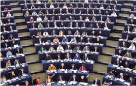  ?? — AFP ?? STRASBOURG: Members of the European Parliament take part in a voting session at the European Parliament in Strasbourg, eastern France yesterday.