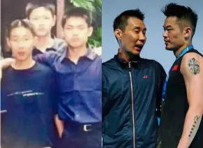  ??  ?? Over the years: lee Chong Wei with lin dan (right) and Bao Chunlai (behind) when they were still junior players (from Chong Wei Facebook).