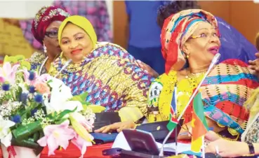  ??  ?? Founder/President Women Advancemen­t for Economic and Leadership Empowermen­t in Africa (WAELE/ARCELFA), Dr Basirat Nahibi-Niasse (left) and Deputy President, Arc. Fatma Othman Moma at the Executive meeting and Internatio­nal Training on Peace and...