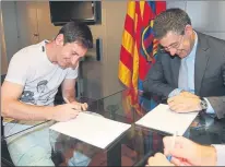  ??  ?? Mayo de 2014 La primera que firmó con Josep M. Bartomeu FOTO: FCB