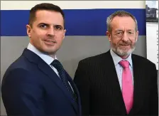  ??  ?? IDA CEO Martin Shanahan (left) with MEP Sean Kelly at Friday’s job announceme­nt at the Borg Warner plant in Tralee