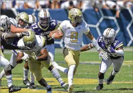  ?? HYOSUB SHIN / HSHIN@AJC.COM ?? Georgia Tech backup quarterbac­k Tobias Oliver was able to get some playing time in last week’s 41-0 win at home over Alcorn State.