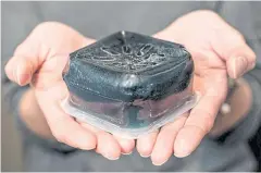  ?? CN VIA REUTERS ?? A CanaPux crude oil solid pellet is shown in this Canadian National Railway Company (CN) image released on Nov 7, 2018.