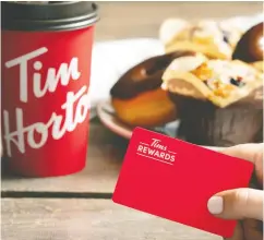  ?? TIM HORTON’S ?? In Tim Hortons’ fourth quarter, comparable sales fell by 4.6 per cent, primarily because of the loyalty program.