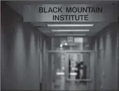  ?? The Associated Press ?? NOW I’M A BELIEVER: A sign for the Black Mountain Institute hangs in a hallway in a building at the University of Las Vegas, Nevada, Wednesday, in Las Vegas. The the Black Mountain Institute has purchased The Believer, a highly praised and proudly...