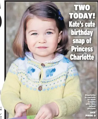  ??  ?? Charlotte is certain to melt hearts with this latest picture