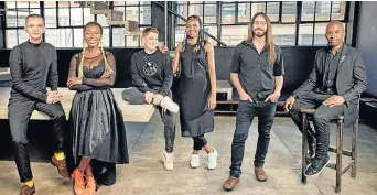  ??  ?? TALENTED BUNCH: The 2018 young artists are, from left, Igshaan Adams, Chuma Sopotela, Jemma Kahn, Thandi Ntuli, Guy Buttery and Musa Hlatshwayo