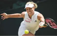  ?? AFP ?? Germany’s Angelique Kerber returns against Latvia’s Jelena Ostapenko during their semi-final yesterday.