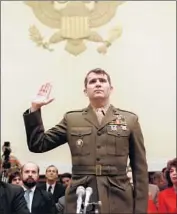  ?? Chris Wilkins AFP/Getty Images ?? IN 1986, the Marine lieutenant colonel testified on his role in the arms-for-hostages deal and coverup.