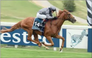  ?? (AFP) ?? Jockey Emmet McNamara rides Serpentine to victory in the Derby Stakes at the Epsom Derby Festival, London, on Saturday. The Epsom Derby and Oaks are being run on the same day for the first time in history on Saturday after being postponed from June due to the coronaviru­s pandemic.