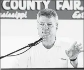  ?? ROGELIO V. SOLIS
ASSOCIATED PRESS ?? Attorney General Jim Hood, seen here at the Neshoba County Fair last week, finds that his battle with Google is spilling over into his race for re-election.