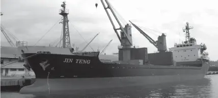  ?? AGENCE FRANCE PRESSE ?? The North Korean cargo ship Jin Teng was impounded by Philippine authoritie­s.