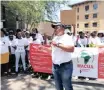  ??  ?? MINING protesters in Tshwane yesterday.