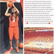  ?? COURTESY OF JACOBE SMITH ?? Smith’s addition will offset a loss in the Lobos’ recruiting class as guard Tia Wright will not attend UNM in the fall.