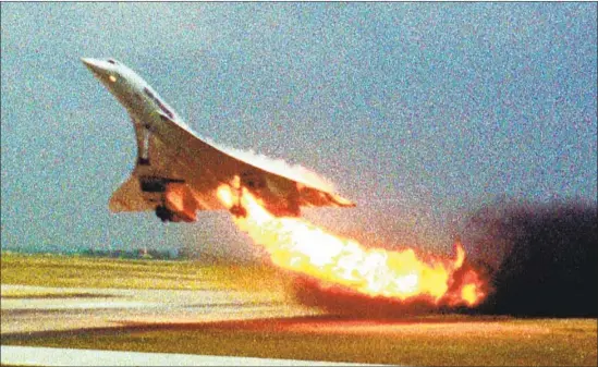  ?? Toshihiko Sato Associated Press ?? AFTER THE 2000 crash of the supersonic Concorde in France, which killed 113, British Airways staff were passengers in a test flight designed to show the jet’s safety.