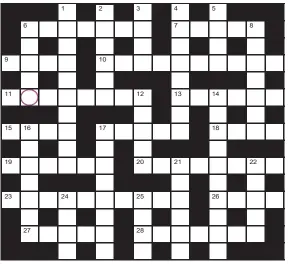  ?? ?? PLAY our accumulato­r game! For your chance to win a Cross ballpoint pen, solve the crossword to reveal the letter in the pink circle. If you have been playing since Monday, you should now have a five-letter word. To enter, call 0901 133 4423 and leave your answer and details. Or text 65700 with the word FIVE and your answer and name. n TEXTS and calls cost 50p plus standard network charges. One winner chosen from all correct entries received between 00.01 today and 23.59 this Sunday. UK residents aged 18+ excl NI. Full terms apply, see Page 56.