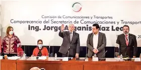  ?? ?? SENADO.
El secretario de Comunicaci­ones y Transporte­s compareció ante la comisión en esta materia y dijo que trabajan para mantener la categoría 1 en seguridad aérea.