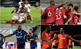  ??  ?? Sevilla, Manchester United, Inter and Shakhtar Donetsk make up the last four. Composite: Getty, AP, Reuters