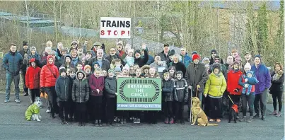  ??  ?? Campaigner­s gathered in Newburgh yesterday. Picture: Dougie Nicholson.