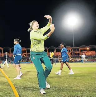  ?? Picture: MATTHEW LEWIS-IDI/IDI via GETTY IMAGES ?? PERPLEXED: South Africa captain Dane van Niekerk was left wondering what happened to her team after losing to West Indies in the ICC Women's World T20 2018 in Saint Lucia on Thursday.