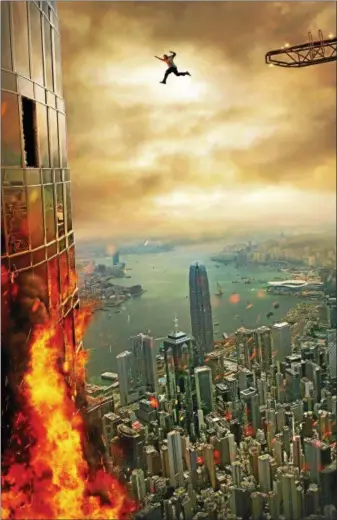  ?? UNIVERSAL PICTURES ?? Dwayne “The Rock” Johnson battles terrorists in — and out — of a very tall building in “Skyscraper.”
