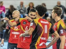  ?? (Photo Florian Escoffier) ?? Le capitaine du Fréjus Var volley, Soané Falafala, et ses partenaire­s doivent réagir.