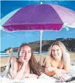  ?? Picture: ZAK SIMMONDS ?? Clare Edwards, 17, and Ruby Stegeman, 18, at Clifton Beach.