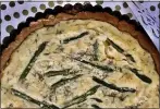  ?? PHOTO BY CATHY THOMAS ?? Asapragus-Lemon Quiche is made in a tart pan.