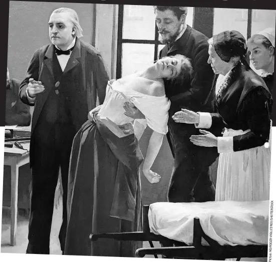  ??  ?? Swoon: A patient is induced into a hypnotic trance. Victorian doctors became fascinated with the mysterious power of mesmerism