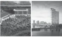  ?? COURTESY CITY OF PORTSMOUTH (LEFT) AND JAY T. SMITH ?? Renderings of proposed casinos in Portsmouth, left, and Norfolk.