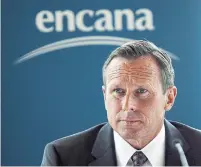  ?? JEFF MCINTOSH THE CANADIAN PRESS FILE PHOTO ?? Doug Suttles, CEO of Encana Corp. said government policy is making Canada an uncompetit­ive place to drill for oil and gas.