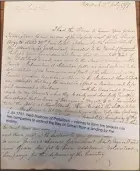  ?? a10Archive­talk07 ?? Right: A 1797 letter from Neill Malcolm of Poltalloch offering to call up tenants to defend Crinan Bay against ‘the enemy’ – presumably the French.