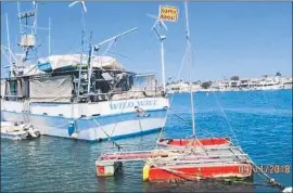  ?? City of Newport Beach ?? JOHN PANEK has a month to vacate Newport Harbor, or appeal the decision, after the city found his vessel too cluttered, too long for its space and blighted.