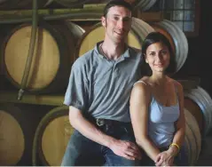  ??  ?? Above: here with wife Maressa, Fred Merwarth took over winemaking at Hermann J Wiemer in 2003