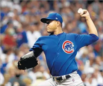  ?? Stacy Revere Getty Images ?? THE CUBS’ ACQUISITIO­N of left-hander Jose Quintana from the White Sox could be important in the NL playoffs, particular­ly with most of the Cubs rotation struggling so far this season.