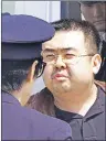  ?? AP PHOTO ?? This May 4, 2001, file photo shows Kim Jong Nam, exiled half brother of North Korea’s leader Kim Jong Un.