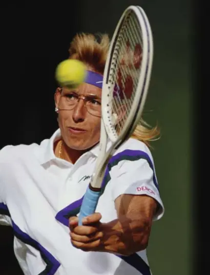  ?? © getty ?? Ook voormalig tenniskamp­ioene Martina Navratilov­a, goed voor 18 grandslamt­oernooien, was linkshandi­g.