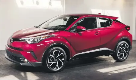 ??  ?? The Toyota C-HR was originally intended to be a Scion model, which explains the vehicle’s adventurou­s styling.