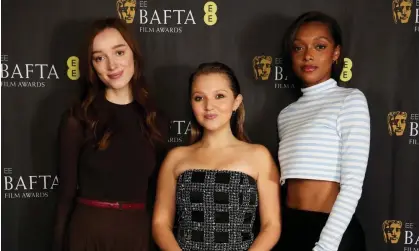  ?? Photograph: Tom Dymond/REX/Shuttersto­ck ?? From left: Phoebe Dynevor, Mia McKenna-Bruce and Sophie Wilde at the Savoy, London for the EE Rising Star award announceme­nt.