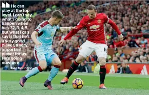  ?? Reuters ?? Manchester United’s Wayne Rooney in action with Burnley’s Johann Berg Gudmundsso­n. —