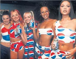  ??  ?? The chart-topping Spice Girls give Pepsi a subtle plug in 1997