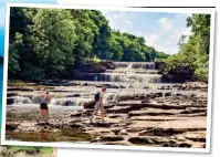  ?? ?? STEPPING OUT: La Coupee in Sark, left. Above: Aysgarth Falls