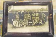  ?? Provided by Saco River Auctions ?? A 1910 photo that belonged to Harry Lord shows a group of American League all-stars, including Ty Cobb, front row, far left, prior to a game at Shibe Park in Philadelph­ia.