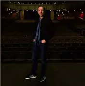  ?? (Photo J.-F. O.) ?? Gad Elmaleh, mardi, dans la salle Prince Pierre du Grimaldi Forum à Monaco où il présentera son nouveau spectacle, D’ailleurs, en décembre et en primeur pour le public monégasque.