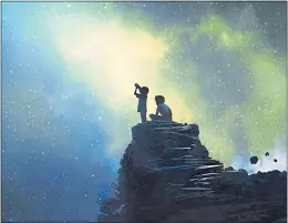  ?? ?? Two brothers examine a starry, starry night through a telescope