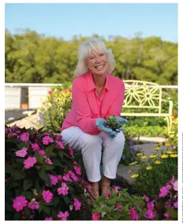  ?? Avid gardener Jane Johnston tends her flowers on The Island at Shell Point. ??