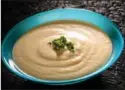  ??  ?? Cream of celeriac soup.