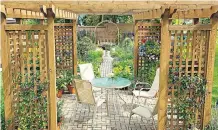  ?? WINSTON GORETSKY ?? Hardscapin­g with patios, paths and pergolas defines the garden with distinct lines, writes Sandra Pinto.